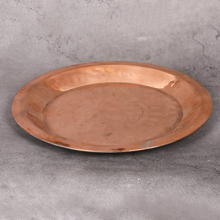 Copper Degh Jointless Handi with lid - Traditional Indian Cooking Pot - Close-up shot highlighting material