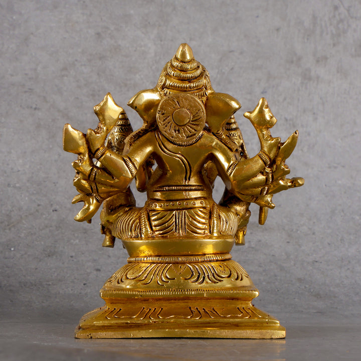 Brass Ganesha Ridhi Sidhi pital murti set — lifestyle shot