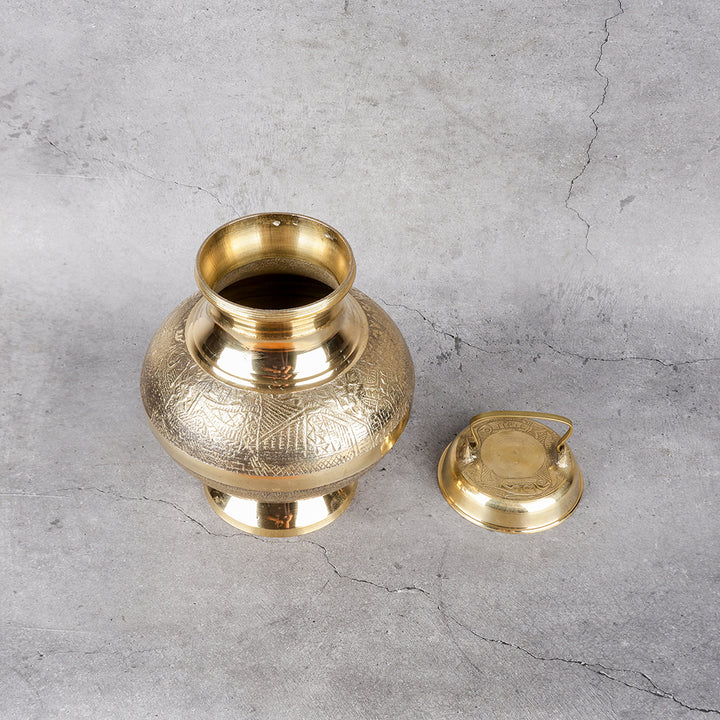 Brass Ganga Jali large pital gangajal vessel — handcrafted Jodhpur Manish Metals