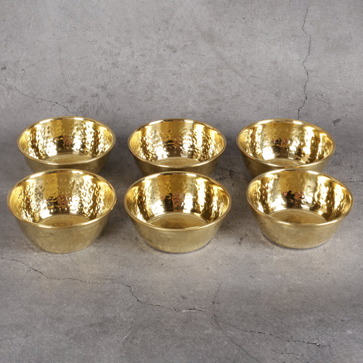 Brass bowl pital katori hammered serving — detailed craftsmanship view
