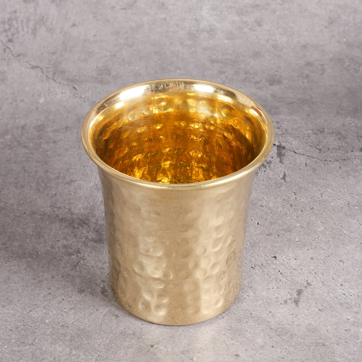 Brass glass pital drinking glass hammered — handcrafted Jodhpur Manish Metals