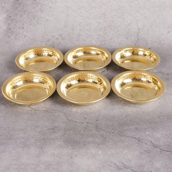 Brass halwa plate pital sweet serving plate — detailed craftsmanship view