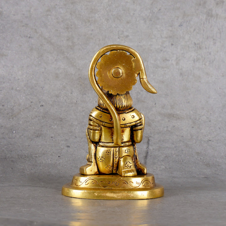 Brass Hanuman statue pital Hanuman murti — lifestyle in-use shot