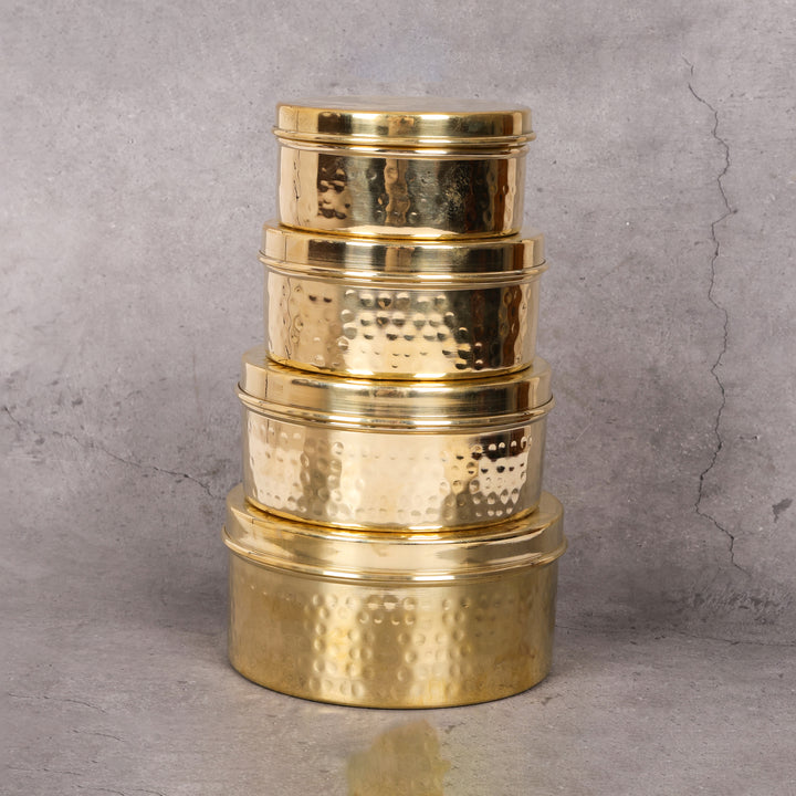 Brass katordan pital serving set hammered — lifestyle shot