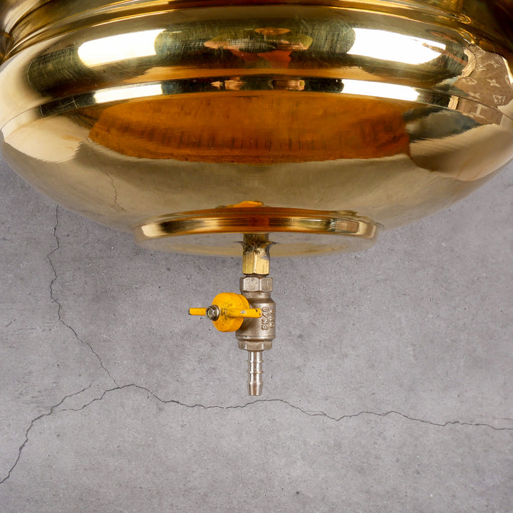 Brass Ayurveda Shirodhara Pot - Traditional Therapy Vessel - Detailed side angle view showing key features and dimensions.
