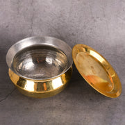 Brass Brass Sipri Handi with lid - Traditional Cooking Vessel traditional handcrafted design