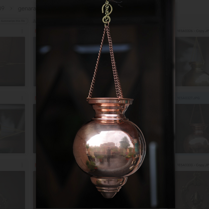Copper Hanging Shiv Jaldhara Pot for Shivling - Traditional Water Flow Vessel