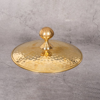 Brass hammerred degchi with lid