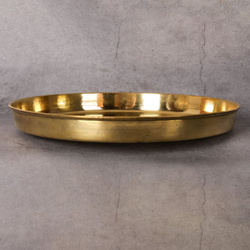 Brass Brass Plain Thali - Traditional Indian Dining Plate for traditional Indian meals