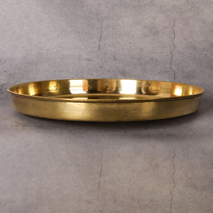 Brass Brass Plain Thali - Traditional Indian Dining Plate for traditional Indian meals