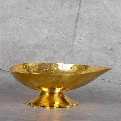 Brass Diya for Pooja - Traditional Oil Lamp - Close-up shot highlighting material