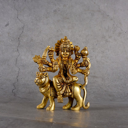 Brass Goddess Durga Idol - Symbol of Power and Protection