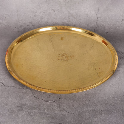 Brass Brass Hammered Plate - Traditional Dining Plate (Set of 4 & 6) for traditional Indian meals
