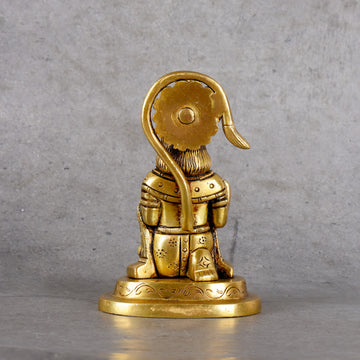 Brass Hanuman Statue - Traditional Deity Sculpture - Lifestyle or in-use shot showing context and product scale.
