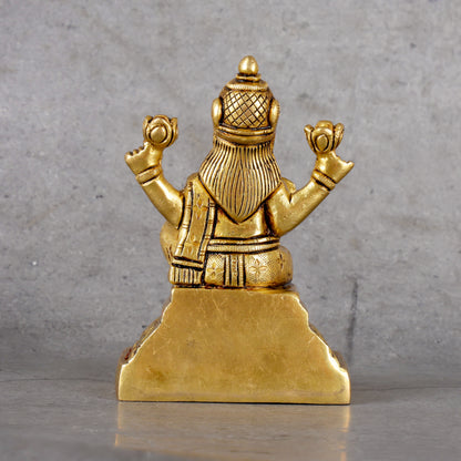 Brass Laxmi Statue - Goddess of Wealth and Prosperity - Lifestyle or in-use shot showing context and product scale.
