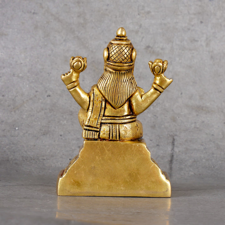 Brass Laxmi Statue - Goddess of Wealth and Prosperity - Lifestyle or in-use shot showing context and product scale.