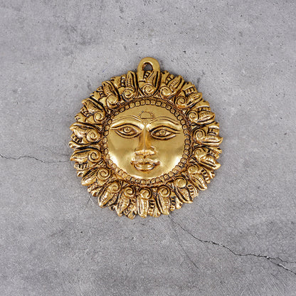 Brass Sun Face Suraj - Spiritual Wall Decor - Main product view