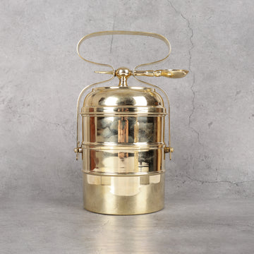 Brass Brass Tiffin Box with Spoon - Traditional Lunch Box traditional handcrafted design