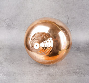 Copper Hanging Shiv Jaldhara for Shivling - Traditional Water Flow Vessel - Detailed side angle view showing key features and dimensions.