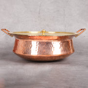 Copper Copper Lagan Brass with Lid & handle - Hybrid Cooking Vessel traditional handcrafted design