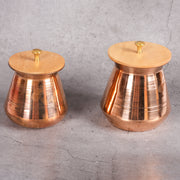 Copper Copper Lota Kalash with Lid - Traditional Water Vessel (Qty = 1 piece) traditional handcrafted design