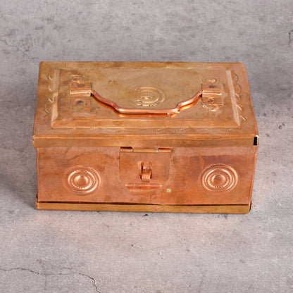 Copper Copper Pooja Peti - Sacred Storage Box traditional handcrafted design