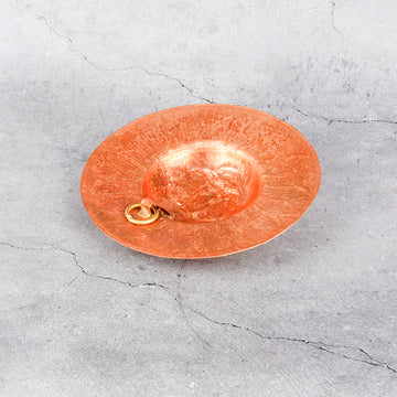Copper Sun Face Wall Hanging Suraj - Spiritual Wall Decor - Detailed side angle view showing key features and dimensions.