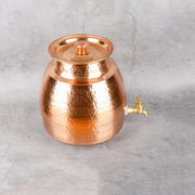 Copper Water Storage Matka - Hammered with Lid - Main product view